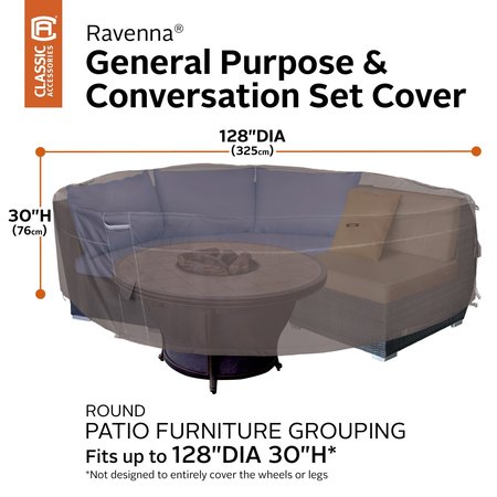 Classic Accessories Ravenna General Purpose and Conversation Set Cover, 128 x 30 in. 56-478-015101-EC